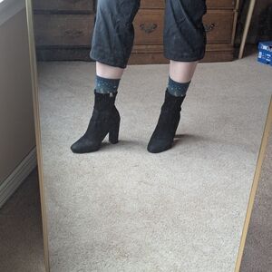 Steve Madden Black Heeled Boots Women's 7.5